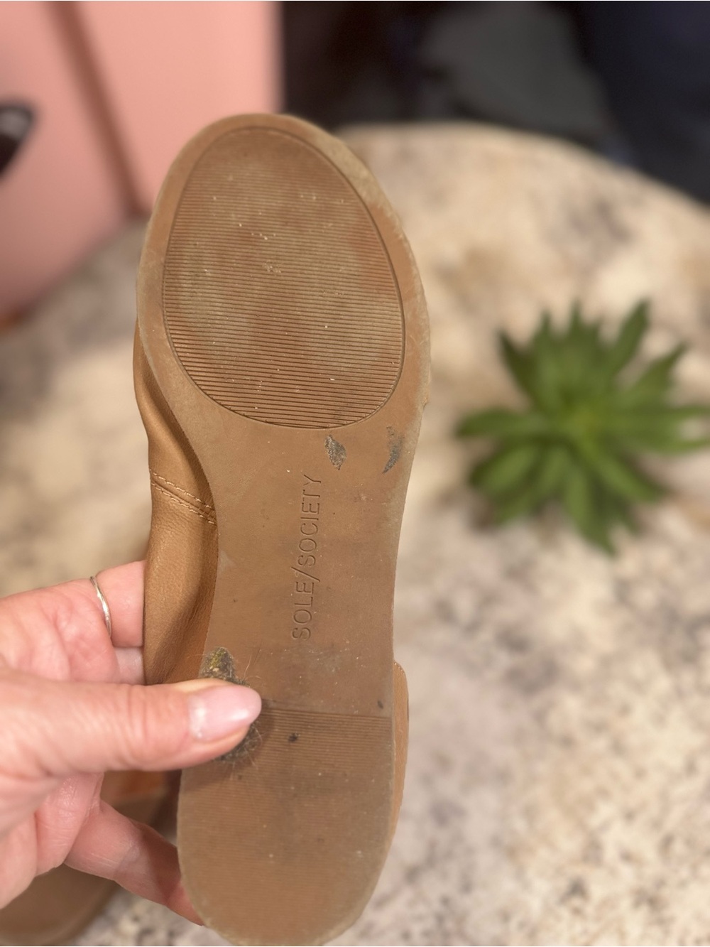 Sole Society Taupe Crossover Leather Slide Sandals - Picture 6 of 7